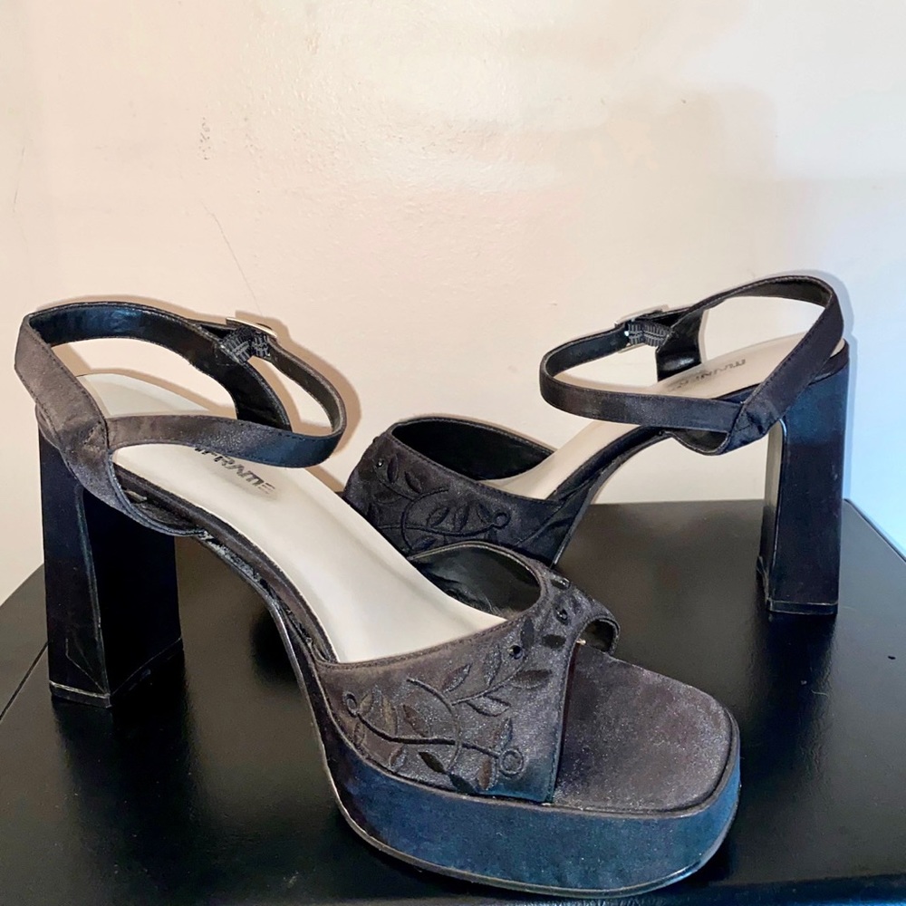 Vintage Mainframe Chunky Platform Square Toe Heels